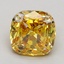 1.36 Ct. Fancy Vivid Orangy Yellow Cushion Lab Grown Diamond