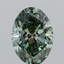 2.87 Ct. Fancy Vivid Green Oval Lab Grown Diamond