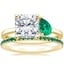 18K Yellow Gold Viridian Toi et Moi Diamond Ring with Luxe Ballad Emerald Ring