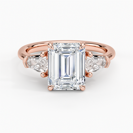14K Rose Gold Shield Cut Three Stone Diamond Ring (1/2 ct. tw.)