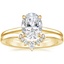 18K Yellow Gold Callista Diamond Ring with Lunette Diamond Ring