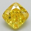 2.50 Ct. Fancy Vivid Yellow Cushion Lab Grown Diamond