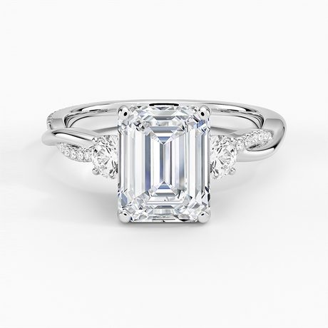Three Stone Twisted Engagement Ring