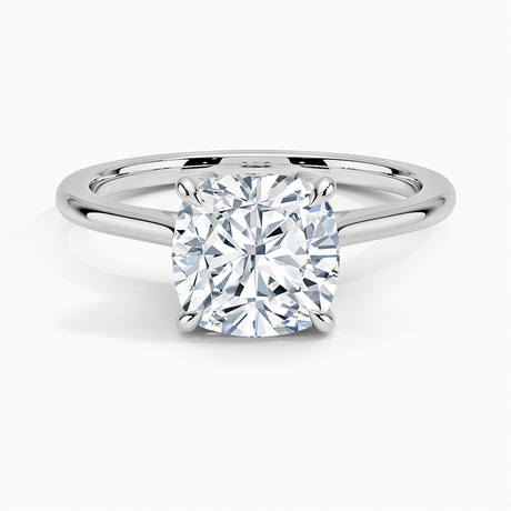 18K White Gold Petal 1.5mm Solitaire Ring