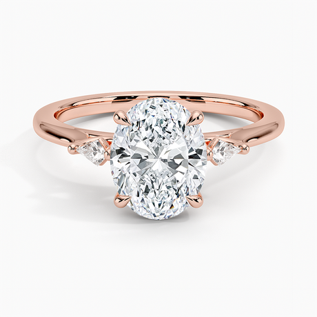 14K Rose Gold Petite Cometa Perfect Fit Three Stone Diamond Ring