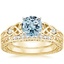 18KY Aquamarine Aberdeen Diamond Bridal Set, smalltop view