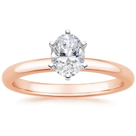 14K Rose Gold Six-Prong 2mm Comfort Fit Bridal Set