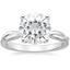 18K White Gold Twisted Vine Solitaire Ring, smalltop view