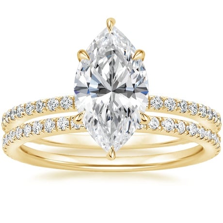 18K Yellow Gold Demi Diamond Ring with Luxe Ballad Diamond Ring