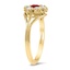 The Belle Rose Ring, smalltop view on a hand