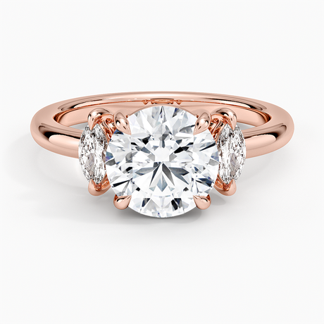 14K Rose Gold Sasha Three Stone Marquise Diamond Ring (1/3 ct. tw.)
