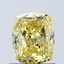 1.05 Ct. Fancy Vivid Yellow Cushion Lab Grown Diamond
