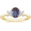 18K Yellow Gold Mariposa Diamond Ring, smalltop view
