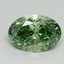 0.91 Ct. Fancy Vivid Green Oval Lab Grown Diamond