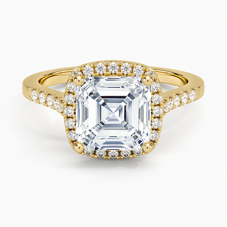 14K Yellow Gold Odessa Halo Diamond Ring (1/5 ct. tw.)