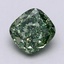 1.38 Ct. Fancy Vivid  Green Cushion Lab Grown Diamond