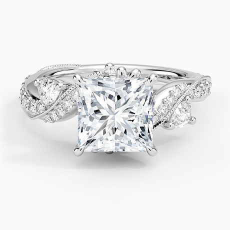18K White Gold Grand Camellia Diamond Ring