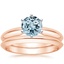 14KR Aquamarine Six-Prong Classic Bridal Set, smalltop view