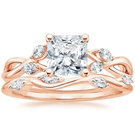 14K Rose Gold Willow Diamond Ring (1/8 ct. tw.) with Winding Willow Diamond Ring (1/8 ct. tw.)