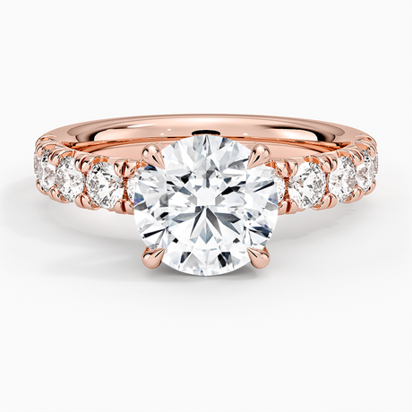 14K Rose Gold Ellora Half Coverage Diamond Ring