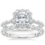 18K White Gold Marseille Halo Diamond Ring (1/2 ct. tw.) with Luxe Marseille Diamond Ring (1/2 ct. tw.)