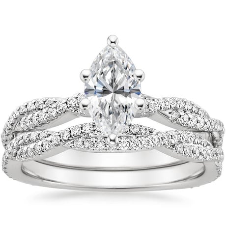 18K White Gold Petite Luxe Twisted Vine Bridal Set (1/2 ct. tw.)