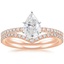 14KR Moissanite Ballad Diamond Ring (1/8 ct. tw.) with Flair Diamond Ring (1/6 ct. tw.), smalltop view