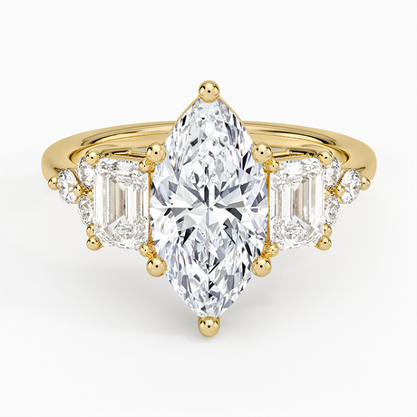Low-Profile Cluster Diamond Engagement Ring