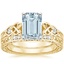 18KY Aquamarine Aberdeen Diamond Bridal Set, smalltop view