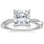 Platinum Petite Twisted Vine Hidden Halo Pavé Diamond Ring, smalltop view