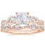 14K Rose Gold Three Stone Luxe Willow Diamond Ring with Luxe Winding Willow Diamond Ring