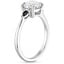 18K White Gold Aria Three Stone Ring with Black Diamond Accents, smallside view