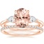 14K Rose Gold Petite Opera Diamond Ring (1/4 ct. tw.) with Ballad Diamond Ring (1/6 ct. tw.)