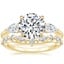 18K Yellow Gold Opera Diamond Ring with Curved Versailles Diamond Ring