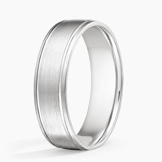 Mojave Matte with Grooves 6mm Wedding Ring in Platinum