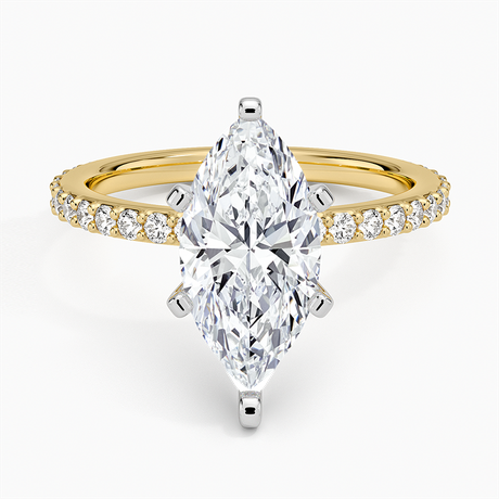 18K Yellow Gold Petite Shared Prong Three-Quarter Coverage Diamond Ring (1/3 ct. tw.)