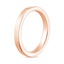 14K Rose Gold 2.5mm Soft Edge Quattro Wedding Ring, smallside view
