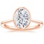 14K Rose Gold Petite Luna 1.5mm Bezel Ring, smalltop view