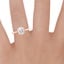 14K Rose Gold Petite Luna 1.5mm Bezel Ring, smallzoomed in top view on a hand