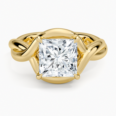 Bypass Twist Bezel Solitaire Diamond Ring