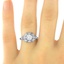 The Coquette Ring, smalltop view on a hand