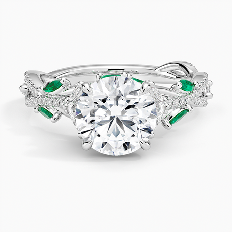 Platinum Luxe Secret Garden Lab Emerald and Diamond Ring