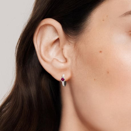 Quinn Lab Ruby Hoop Earrings