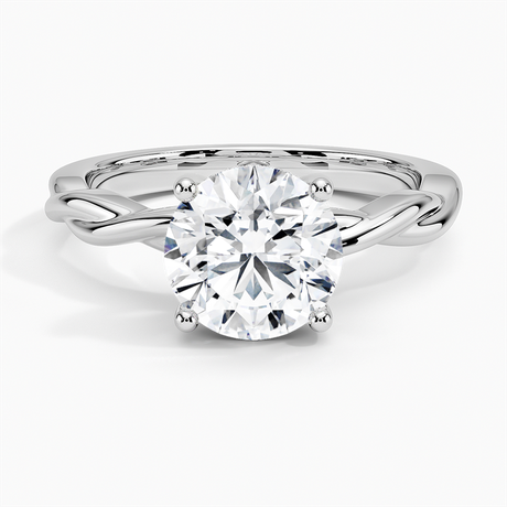 Platinum Twisted Vine Hidden Halo Diamond Ring