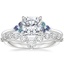 Platinum Indigo Melody Diamond Ring with Tapered Milan Diamond Ring