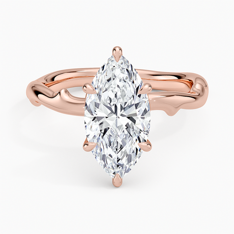 14K Rose Gold Rose Thorn Hidden Accent Diamond Ring (1/4 ct. tw.)
