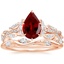 14K Rose Gold Luxe Secret Garden Diamond Ring (3/4 ct. tw.) with Winding Willow Diamond Ring