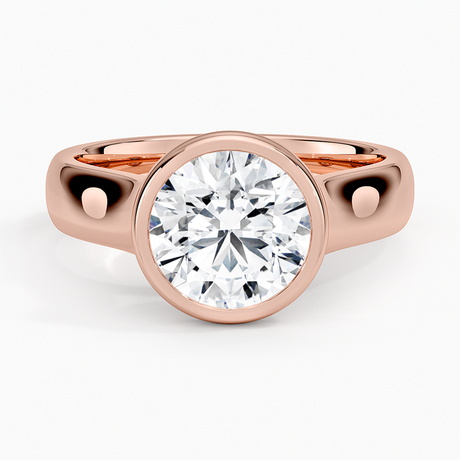 14K Rose Gold Luna 4mm Bezel Ring