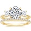 18K Yellow Gold Princess Cut Three Stone Diamond Ring with Luxe Ballad Diamond Ring (1/4 ct. tw.)