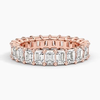 Emerald Eternity Diamond Ring (4 ct. tw.) in 14K Rose Gold